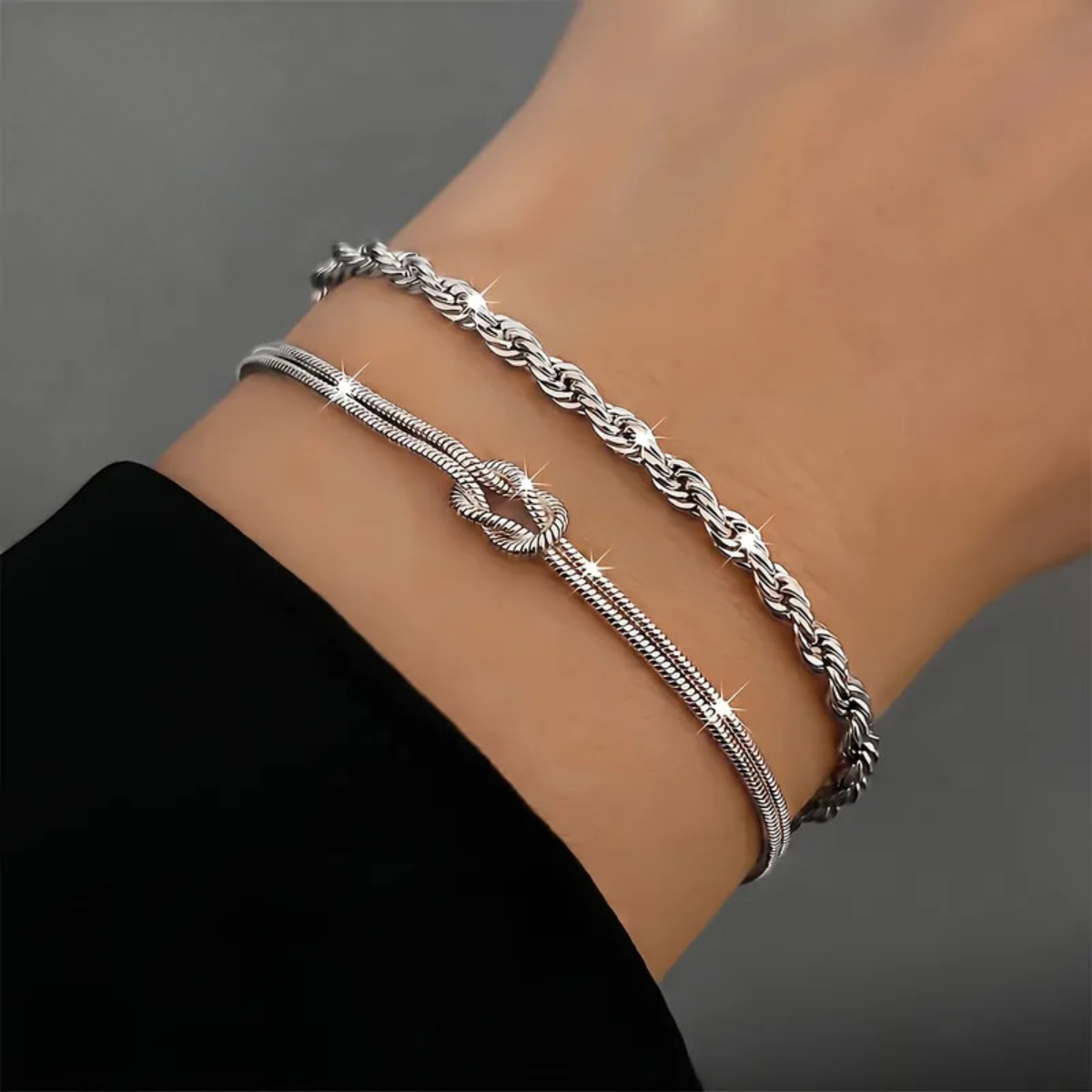 LEGAME - Coppia di bracciali con nodo intrecciato